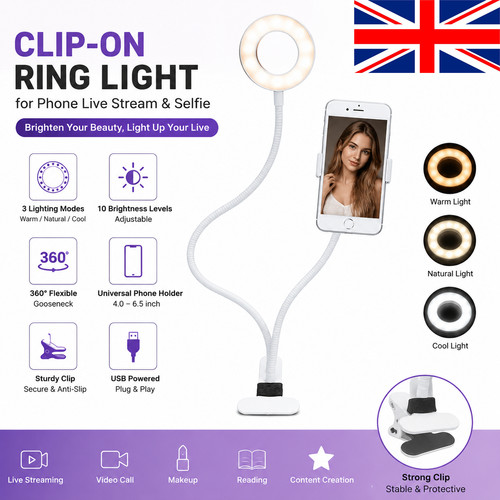 Usb clip selfie ring flash - ring,