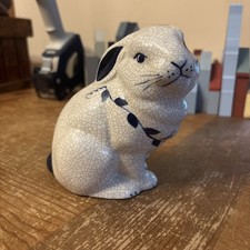 VTG The Potting Shed Dedham Pottery Bunny Rabbit Figurine w/Ears Pushed Back