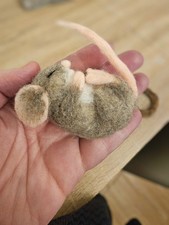 Handmade Wool Sleeping Mouse Needle Felted Woodland Creatures Animal Ornament