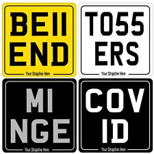 6 x 6 inch SQUARE METAL PLATE motorcycle scooter ALUMINIUM reg number no plates