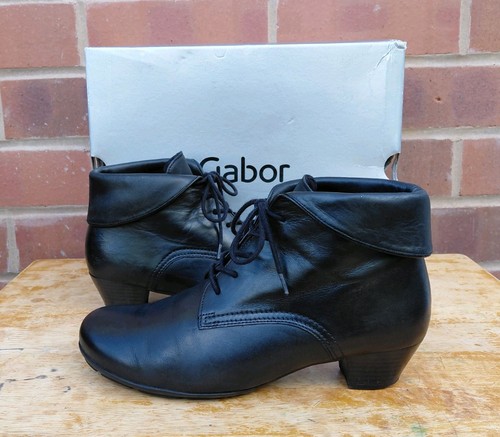 Gabor black leather ankle - black,