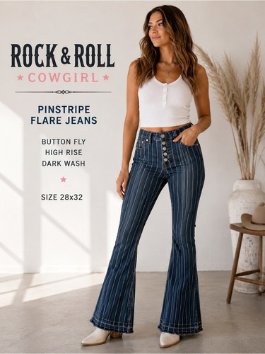 Rock roll cowgirl pinstripe - rock,