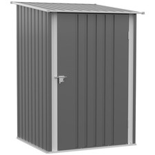 Outsunny 3.3ft x 3.4ft Outdoor Storage Shed Steel Garden Shed w/ Lockable Door