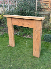 Chunky Solid Wood Rustic Fire Surround Fireplace Mantle 