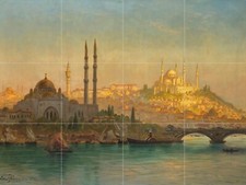 Mosaic Ceramic Panel of Istanbul Suleymaniye Mosque Koerner Tile Mural Wall Art
