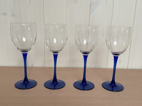 1980s luminarc blue stemmed - 4,