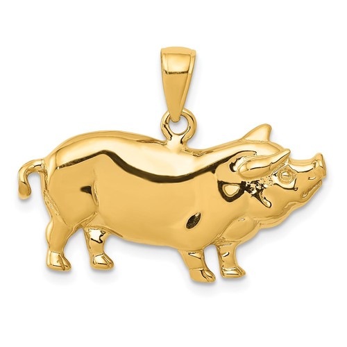 14k yellow gold pot - pot, pig
