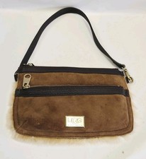 UGG Wristlet Bag Sheepskin Shearling Chestnut Vintage Used Condition. 