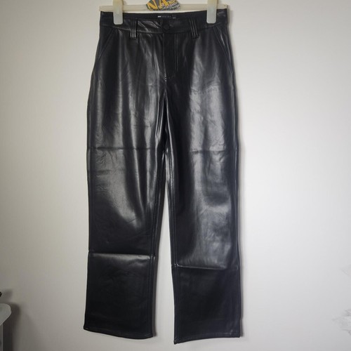 Black faux leather - , straight