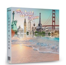 Large Self Adhesive Photo Album Hold Various Sized Photos Travel Design For Gift