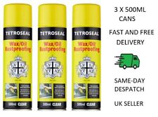 3 X Tetroseal Wax Oil Black Aerosol 500ml Rustproofing Rust Protection - TH93