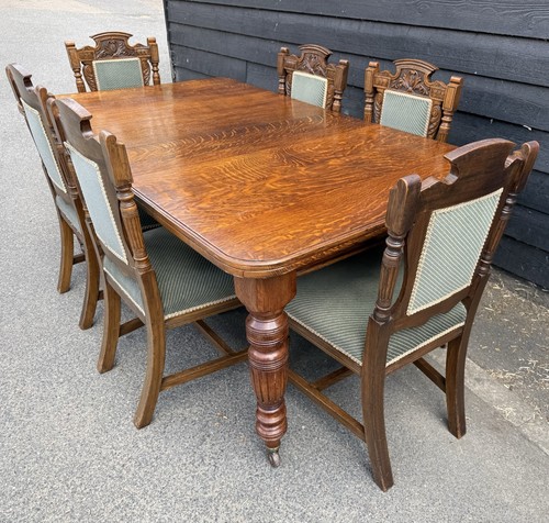 Edwardian oak wind out dining - oak,