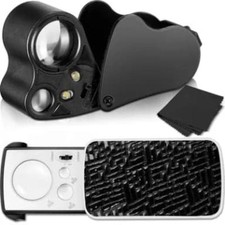 2 Pieces Jewelers Loupe 30X 60X 90X Illuminated Eye Loupe Magnifier (PACK OPENED