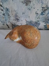 Vintage Ceramic Sleeping Cat  Pottery Moorside Design