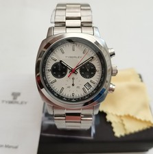 NIB TYBERLEY TB5051 RETRO CHRONOGRAPH PANDA  SPORT WATCH SEIKO VD53 SAPPHIRE 50m