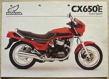 HONDA CX650E EURO SPORT MOTORCYCLE Sales Specification Leaflet Feb 1983