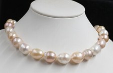 18" GENUINE NATURAL 12-14 MM SOUTH SEA BAROQUE PEARL NECKLACE