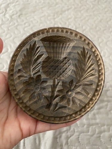 Large antique treen butter - large,
