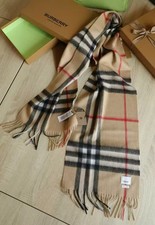 Burberry Cashmere Scarf Beige New With Tags