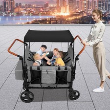 90*63*112cm Stroller Wagon For 4 Kids,wagon Cart Featuring For 0-6 Years Old Kid