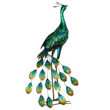 Penny the Peacock. Decorative Metal Garden Ornament. H1m x W45cm