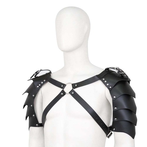 Black faux leather shoulder - faux,
