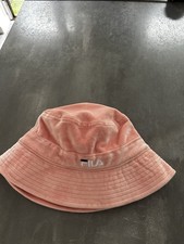 Retro Fila Bucket Hat Pink Velour Velvet One Size Festival Rave Holidays