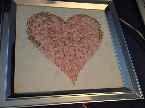 Framed pink heart - framed,