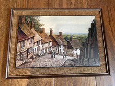 Vintage print Kevin Platt Gold Hill - Shaftesbury 37cm x 27cm