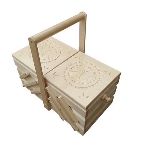 Large wooden sewing box cm - wooden,