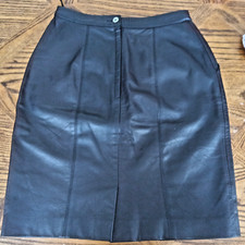 D brown leather skirt, super soft & supple MED, waist 25", hips 38", length 22"