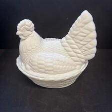 Vintage Milk Glass Chicken &