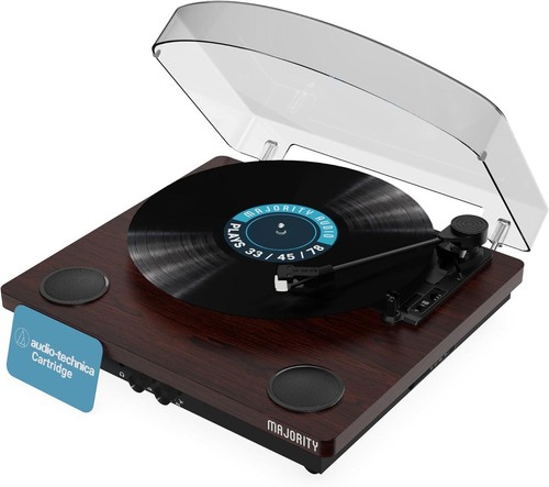 Vinyl record player with - record,