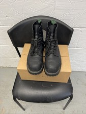 Solovair Men’s Steel Toe Combat Safety Ankle Boots Size 8 Black