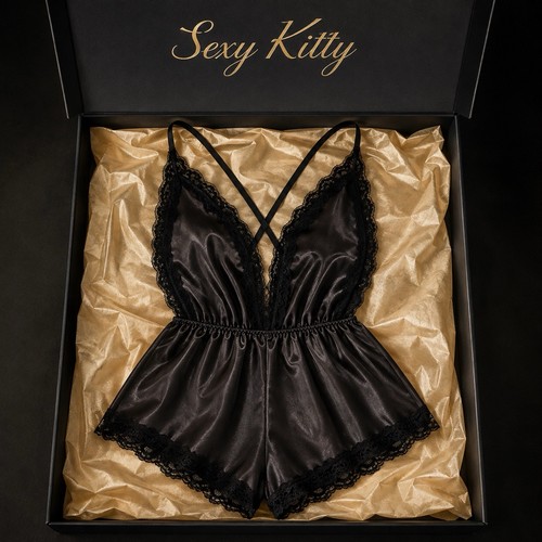 Women black satin lace - women’s,
