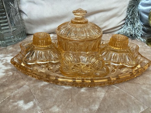 Pink glass dressing table - pink,