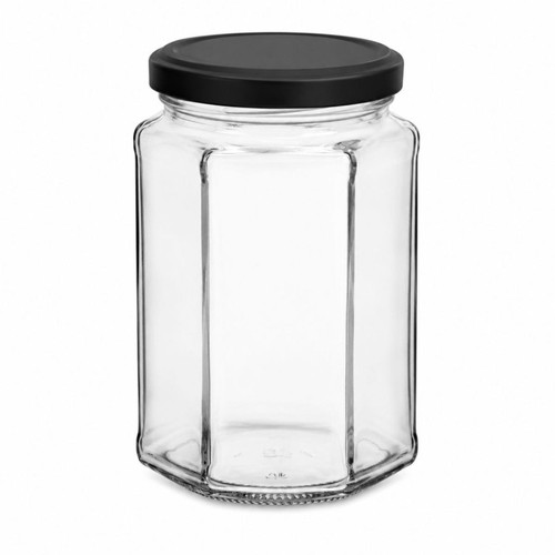 385ml hexagonal glass jar - hexagonal,