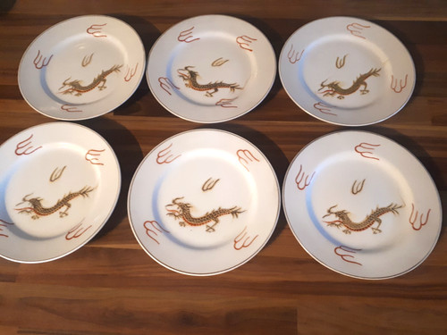 Gold dragon side plates - 6,