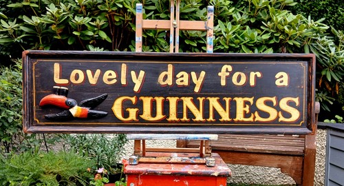 Hand made vintage guinness pub - hand,