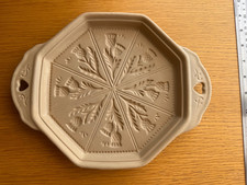 Vintage Brown Bag  1988 Ceramic Shortbread Scotland Thistle Mold Oven Bake Dish