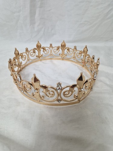 Gold tone crystal tiara crown - tone,