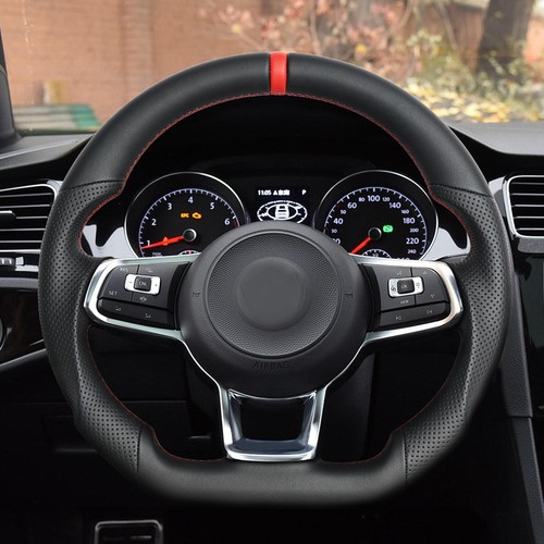 Leather steering wheel flat - leather,