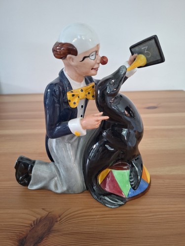 Royal doulton clown with seal - clown,