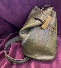 Handmade Olive Green Leather Boho Hippy Bag One of A Kind Unique Design Cosplay 