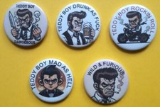 5 x 25mm Badges Of Angry Teddy