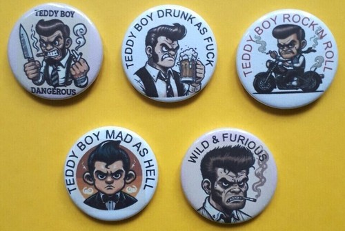 25mm badges angry teddy - x,