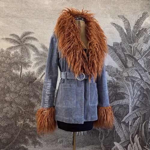 Corduroy afghan belted jacket - corduroy,