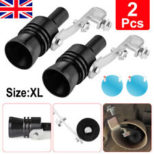 2x Exhaust Pipe Black Roar Maker Turbo Sound Whistle Simulator Muffler for Car 