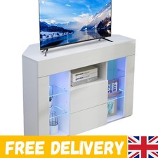 Luxurious White Corner TV Stand with Adjustable Shelves for Stylish Living Rooms