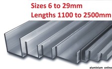 ALUMINIUM CHANNEL U  PROFILE 6mm 10mm 13mm 16mm 19mm 22mm 25mm 29mm select size